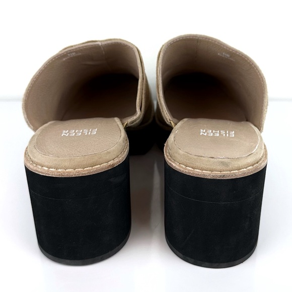 Eileen Fisher Women's Hiya Platform Suede Mule Clogs Beige Size 11 - Picture 7 of 9